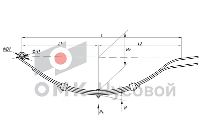 Рессора задняя для прицепа AL-KO 3 листа